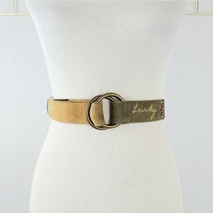 Lucky Brand Hand Sewn Hand Finished Leather Patchwork Corset Detail Vintage Belt